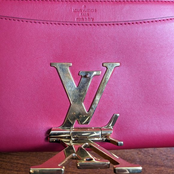 Authentic Louis Vuitton Chain Louise GM Handbag Shoulder Bag RED - Picture 6 of 8